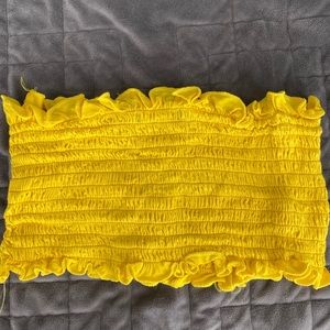 Yellow stretchy tube top, S